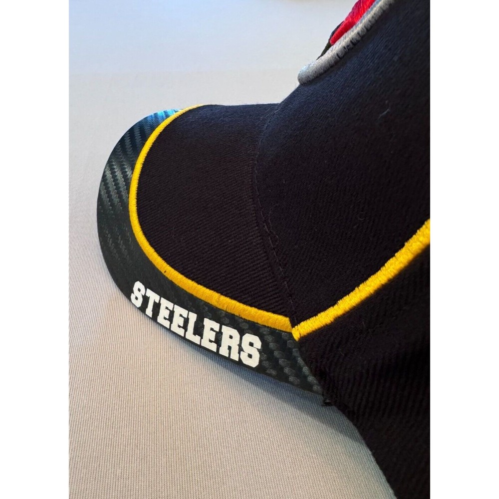 Pittsburgh Steelers NFL Team Apparel Black Hat Cap Adjustable - Picture 3 of 11